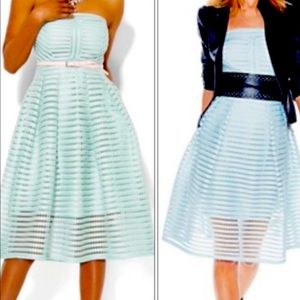 New York and Company mint green strapless dress